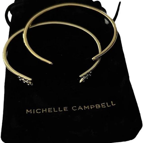 Michelle Campbell Women’s 14k Gold Plated Talon Bracelet Cuff Set - Picture 2 of 4